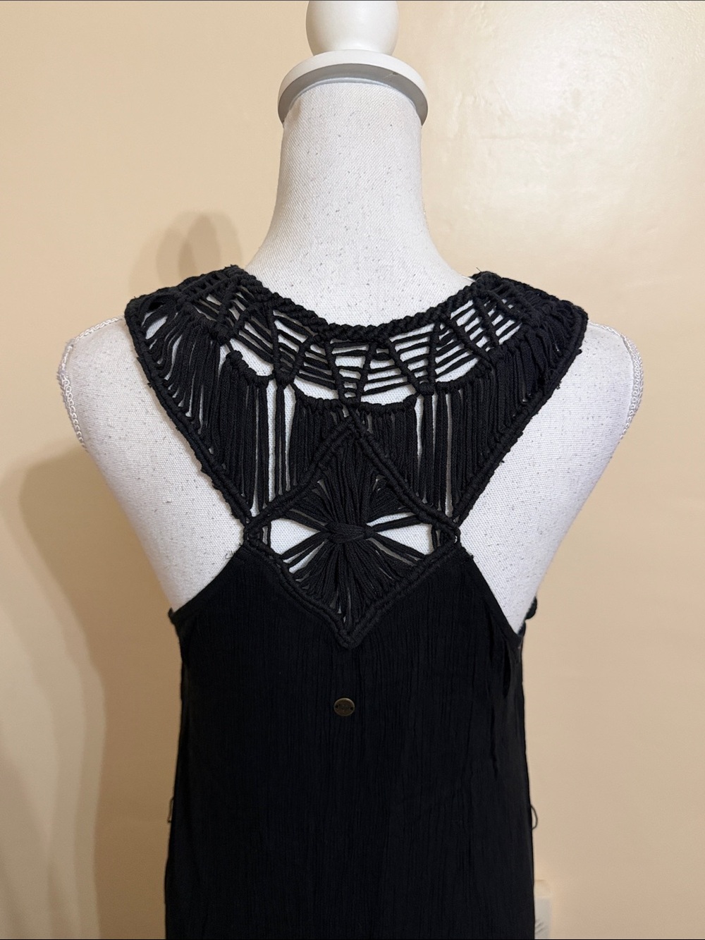 Roxy Black Crochet Yoke Maxi Dress - Picture 8 of 13
